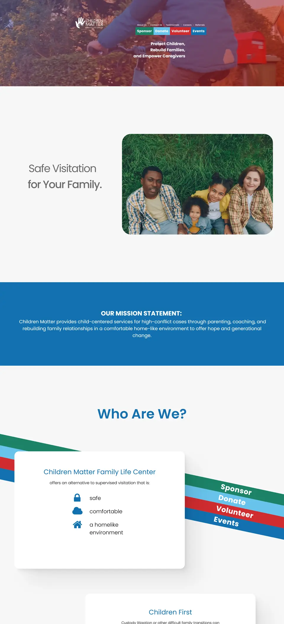 Children Matter Family Life Center website, homepage